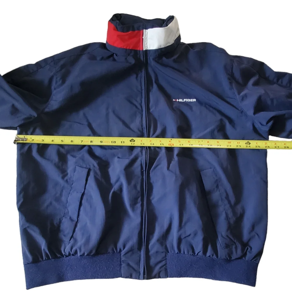Tommy Hilfiger Blue Hooded Nylon Men's Jacket Large.